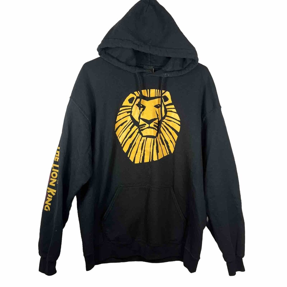Disney Presents The Lion King Hoodie Mens Large Black Hooded Sweatshirt Broadway
